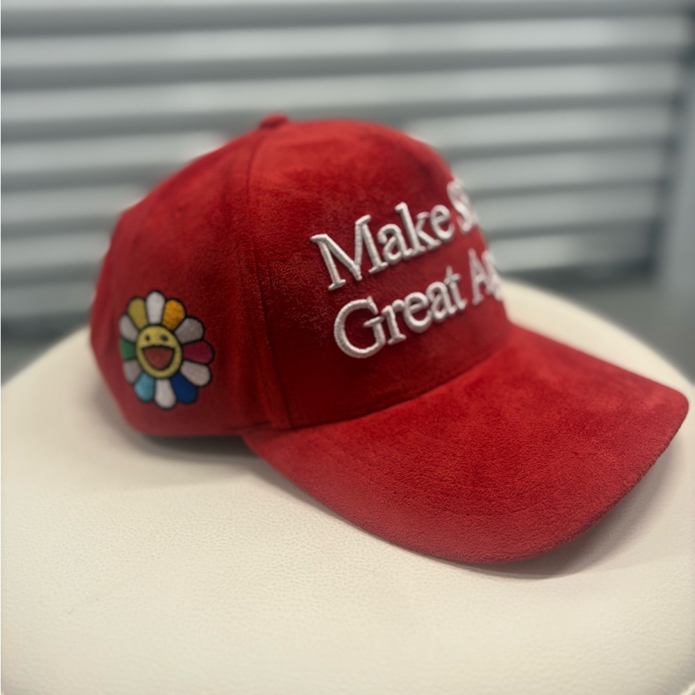 Red Embroidered Cap - Picture 4 of 5